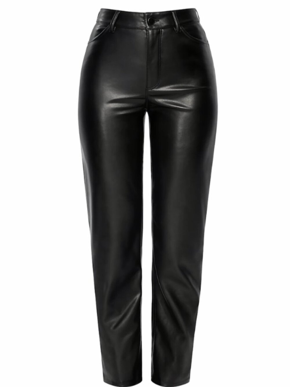 Dynamite Black Vegan Leather Straight Leg Pants Size 4